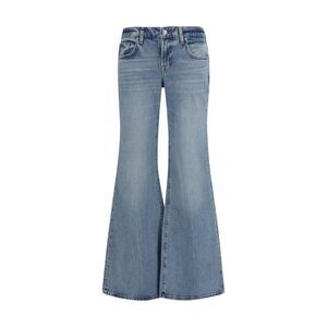 7FOR Blue Cotton Flared Women's Jeans